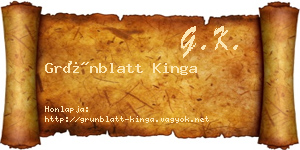 Grünblatt Kinga névjegykártya